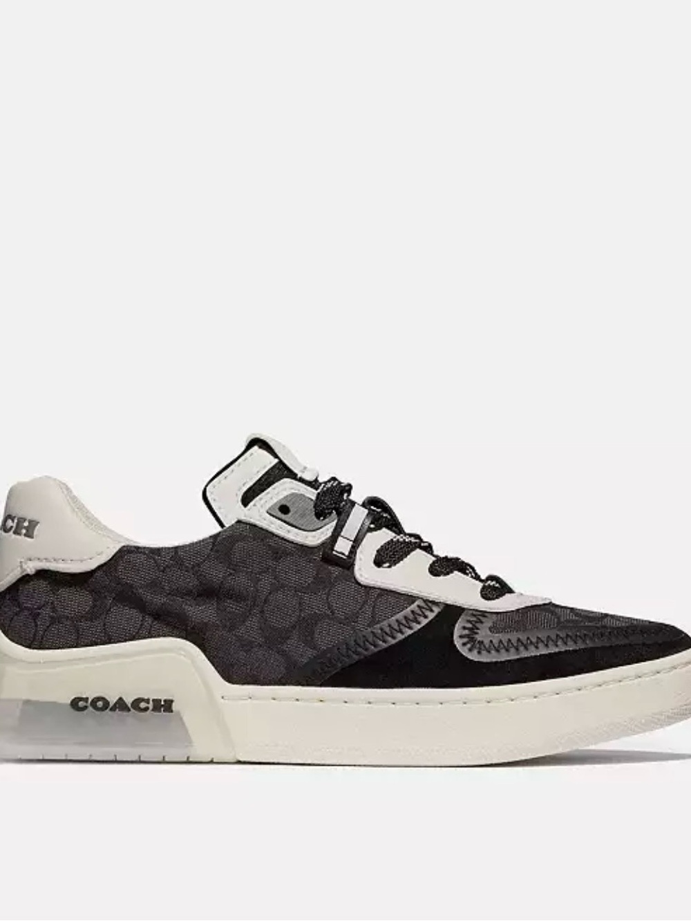 Coach Black and Cream Signature Low-Top Sneaker